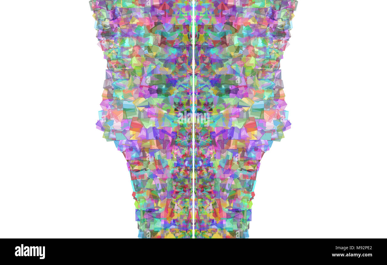 Colored abstract overlapping cubes or boxes, pattern, digital ...
