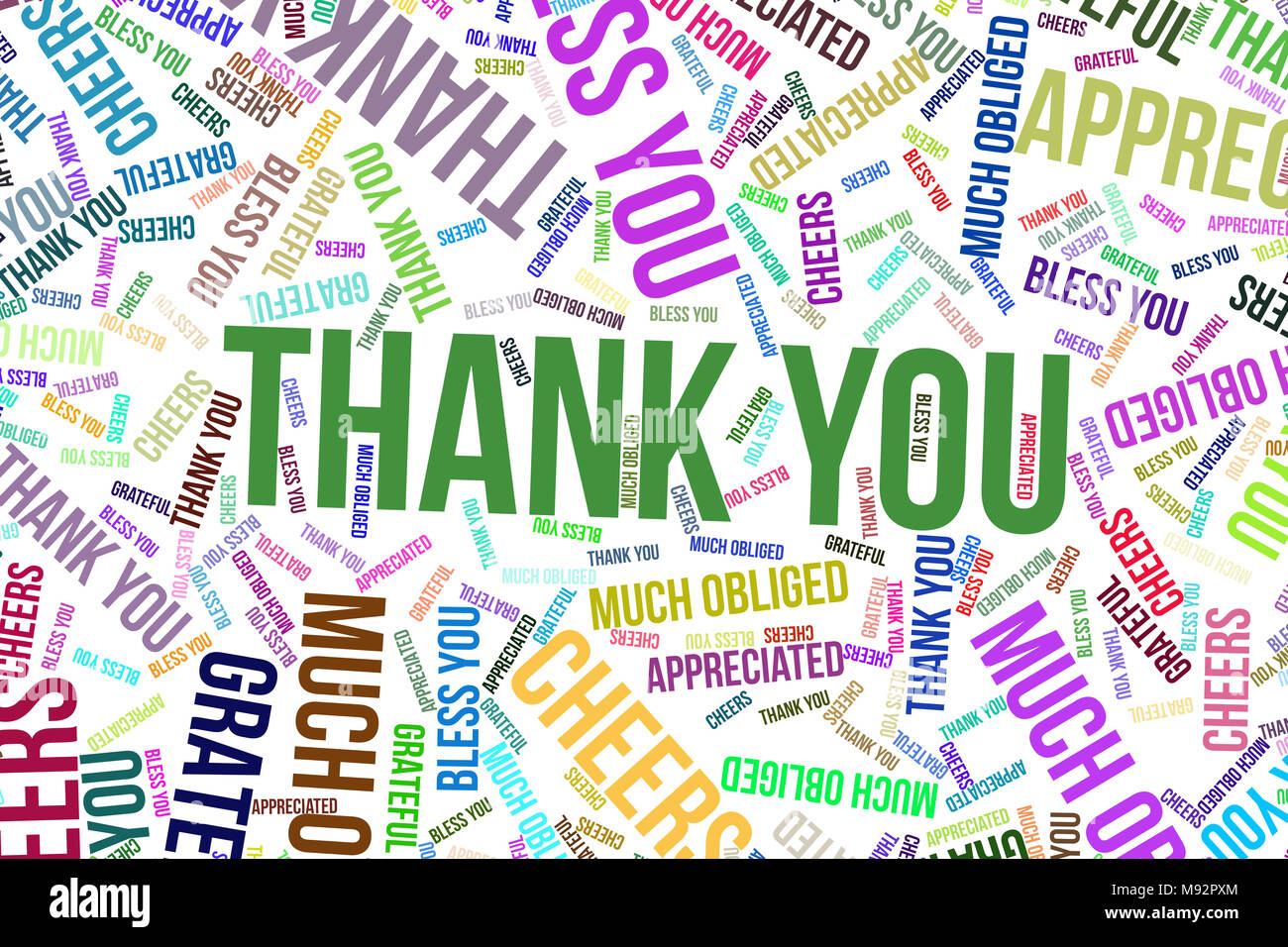 Thank You, word cloud for web page, graphic design, catalog, wallpaper