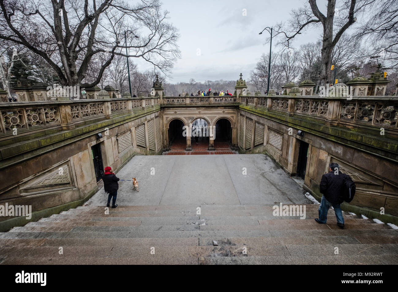 Winter at Bethesda Terrace in Central Park New York City Stock Photo - Alamy