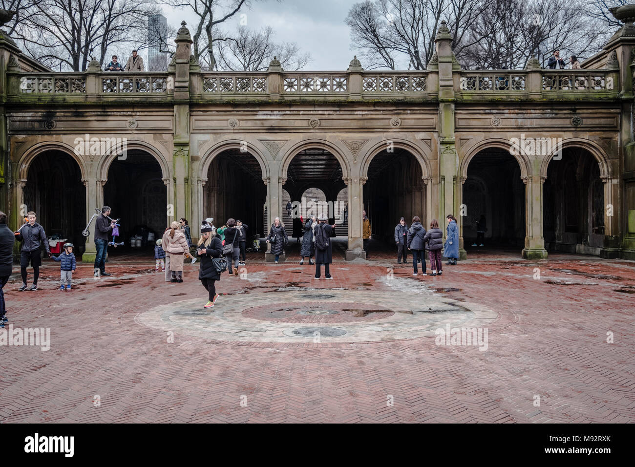 Bethesda Terrace Arcade with illuminated tile ceiling (Minton Tiles