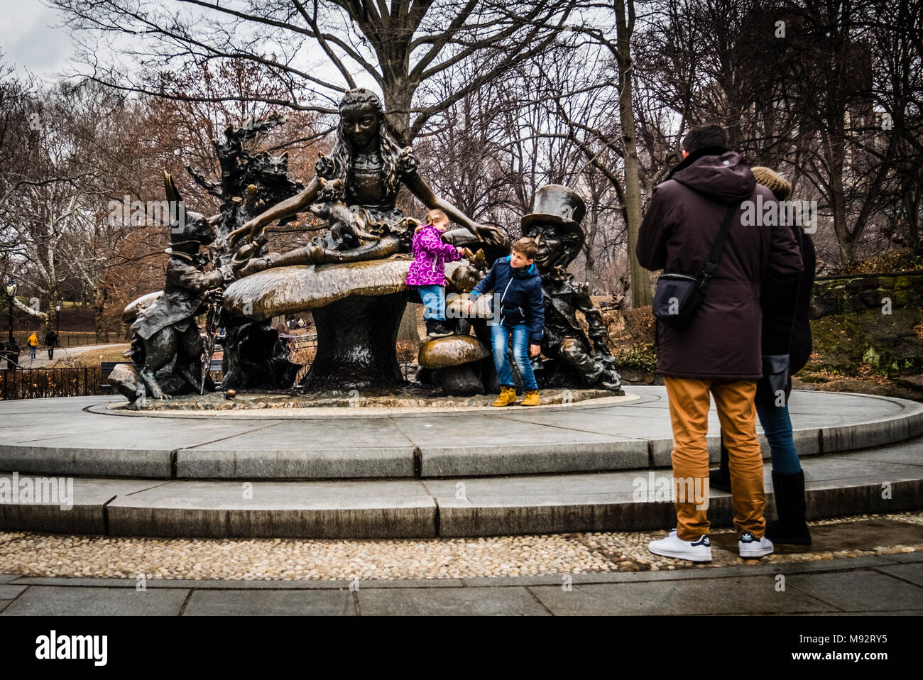 Alice in Wonderland sculpture in Central Park, Manhattan, New York