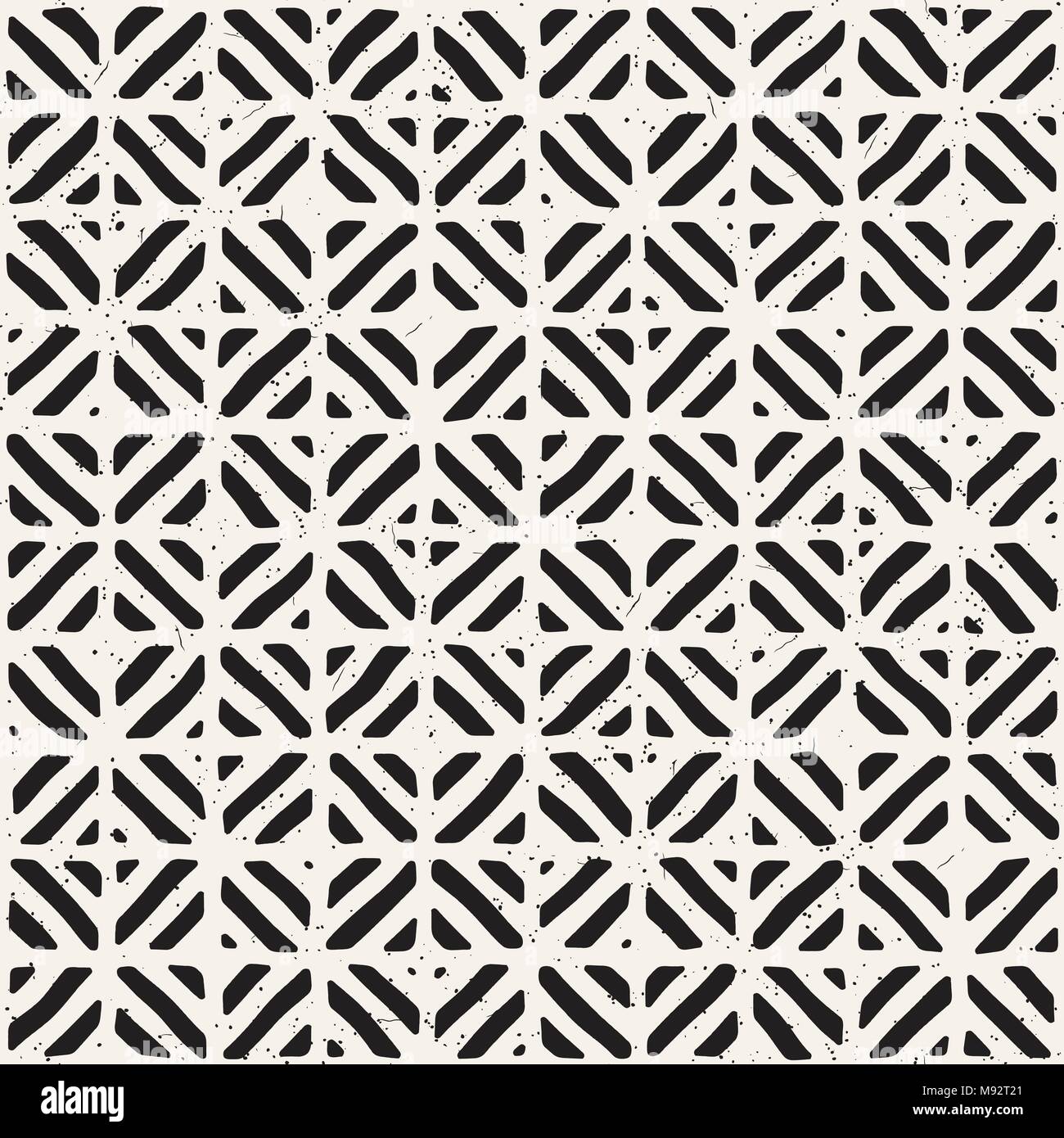 Hand drawn seamless repeating pattern with lines tiling. Grungy ...
