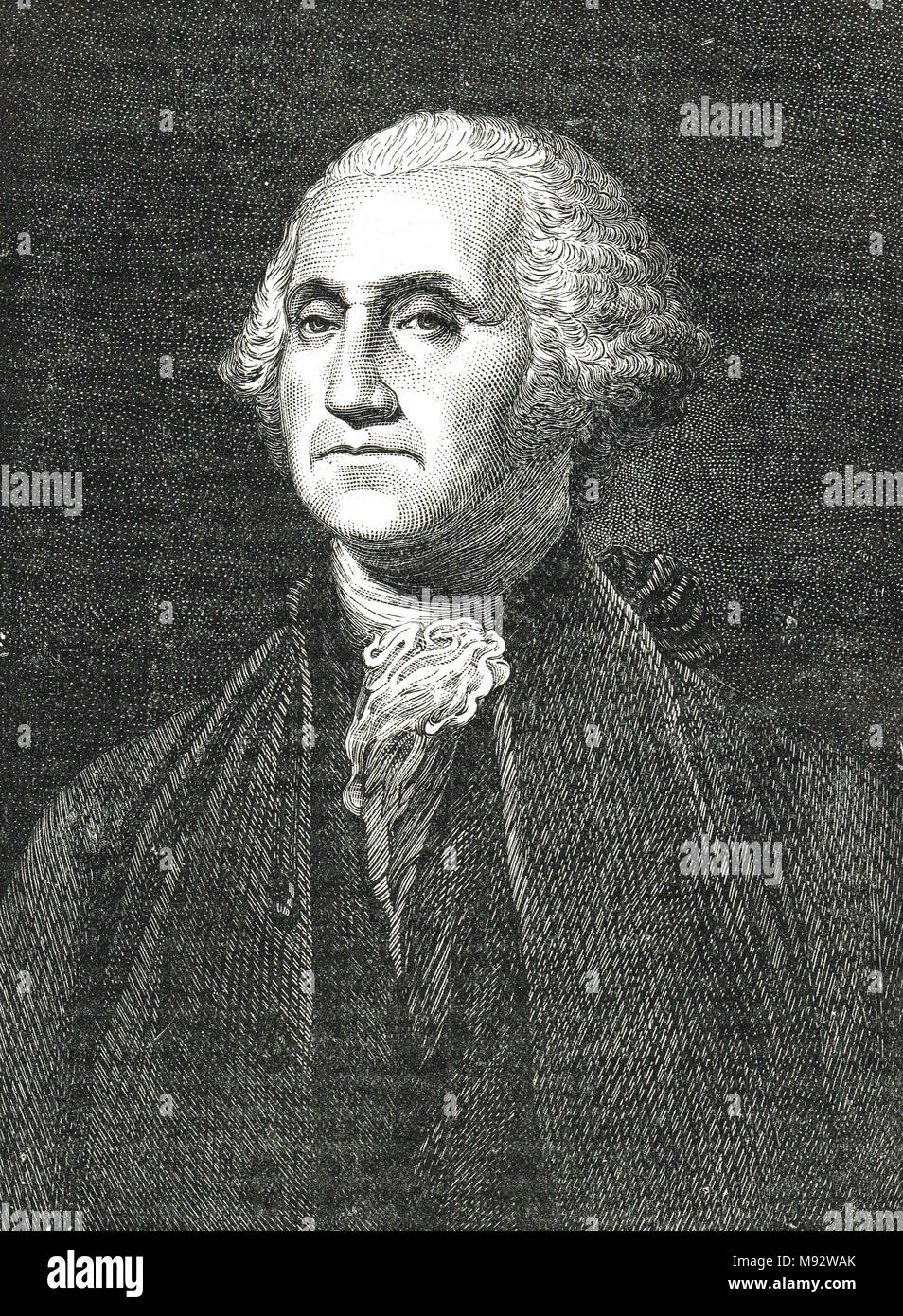 George Washington, American politician and soldier, first President of the United States Stock Photo