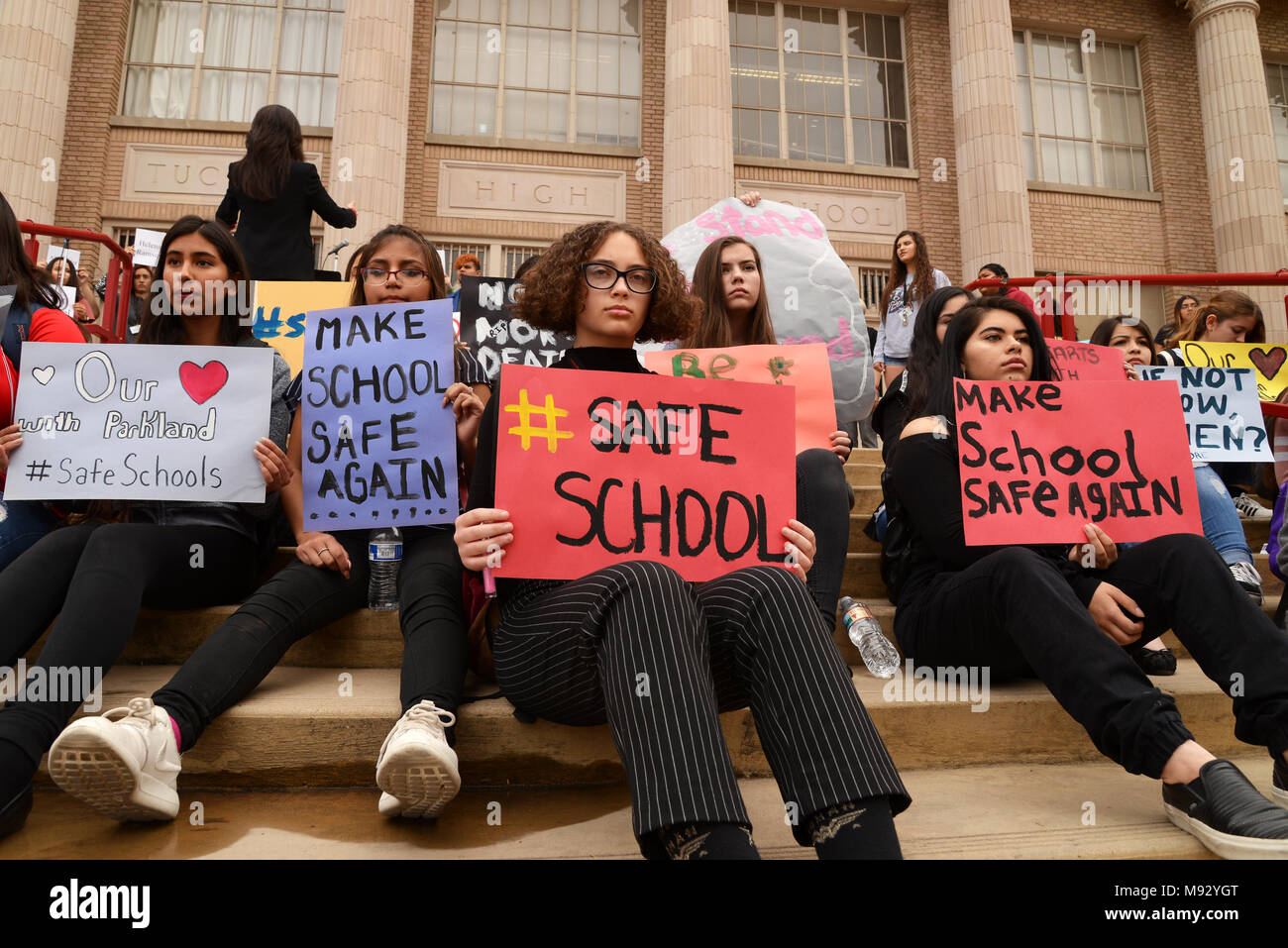 Hundreds of Tucson High School students walk out of class in Tucson