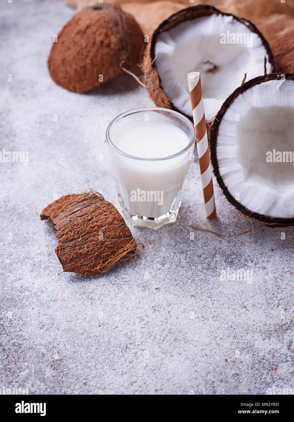 Nondairy coconut milk. Healthy drink Stock Photo Alamy