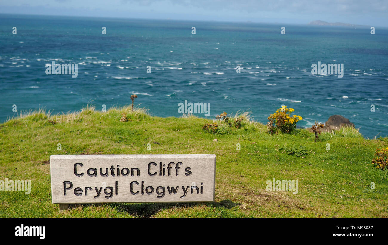 Caution cliffs Stock Photo