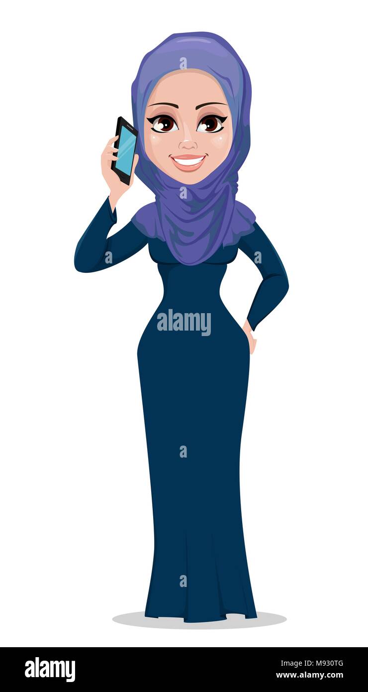 Cute Muslim Girl In Hijab Stock Vector Images Alamy