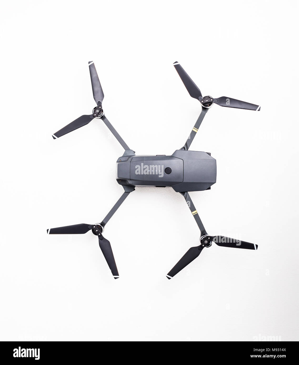 DJI Mavic Pro drone: ISRAEL, OCTOBER 2, 2017. Closeup, on white background. One of the most portable drones in the market, with 4k ultra hd. Stock Photo