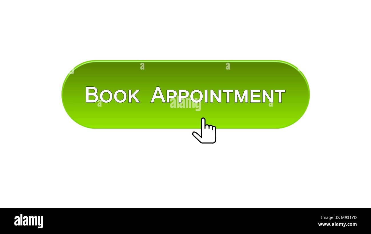 Book appointment web interface button clicked with mouse, green color ...