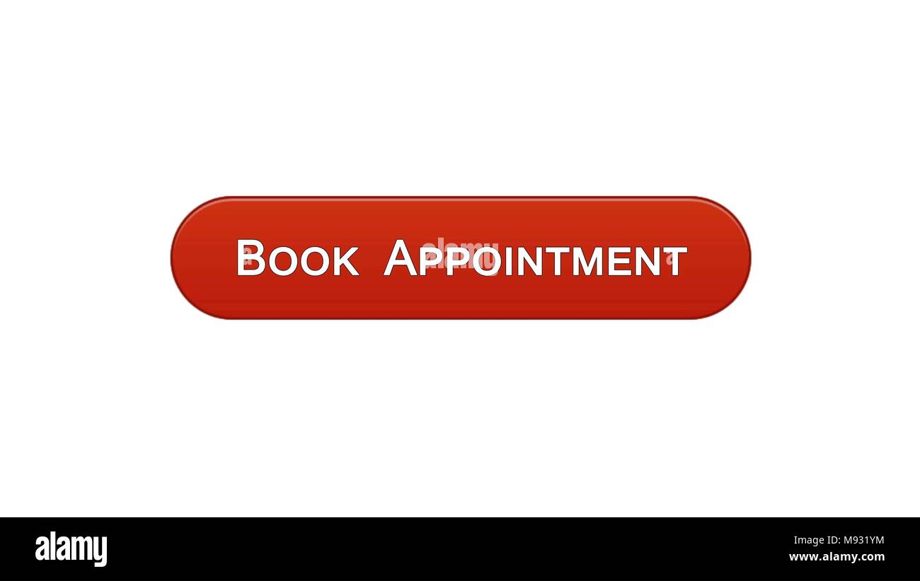 Book appointment web interface button wine red color, meeting date