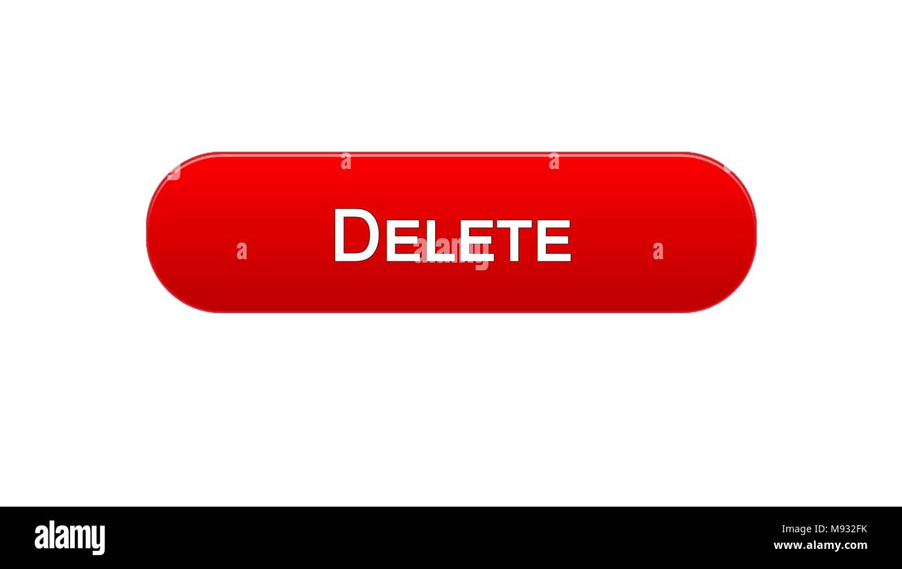Delete web interface button red color design, recycling app, erase ...
