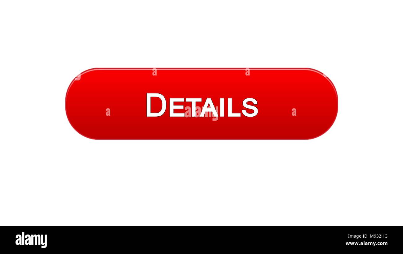 Details web interface button red color, additional information, analysis Stock Photo