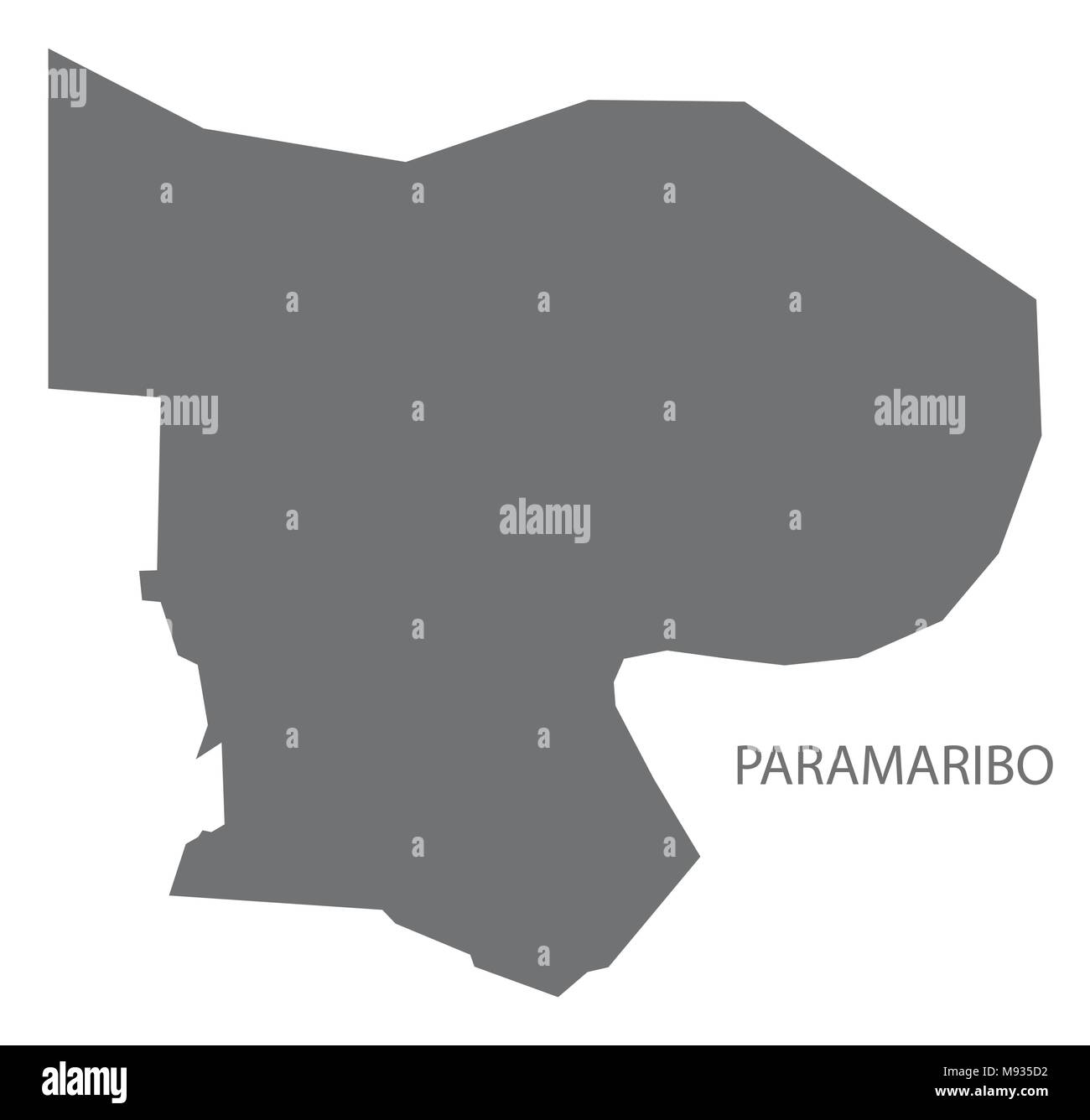 Paramaribo map of Suriname grey illustration shape Stock Vector Image ...