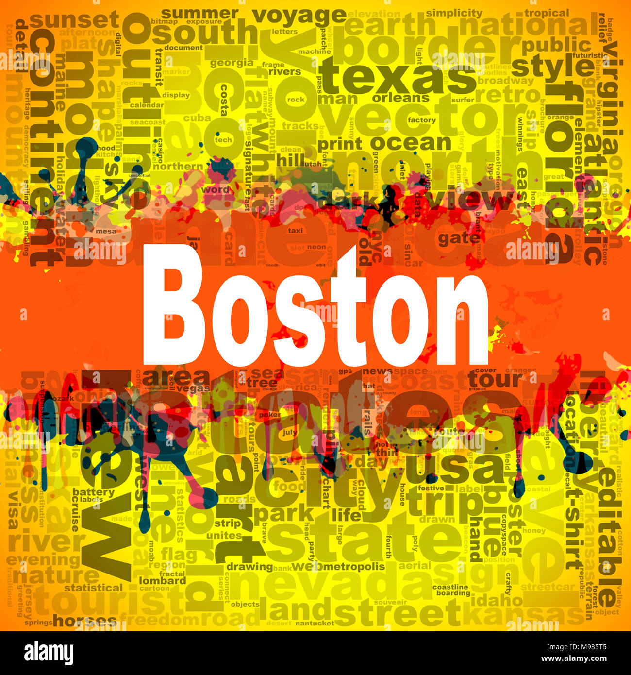 Boston header vintage 3d alphabet set Royalty Free Vector