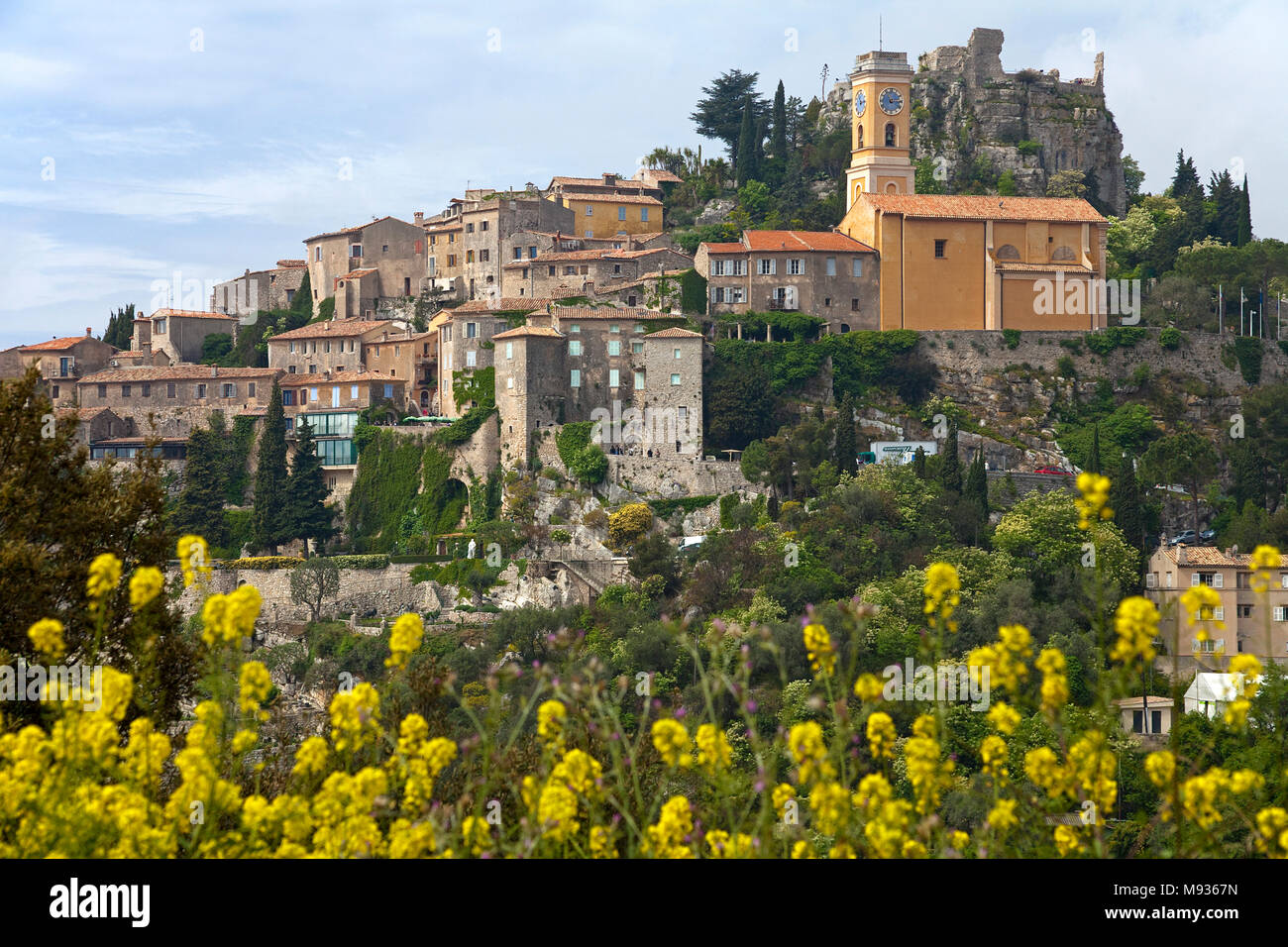 View on the medieval Èze Village at spring, Provence, Var, Cote Azur ...