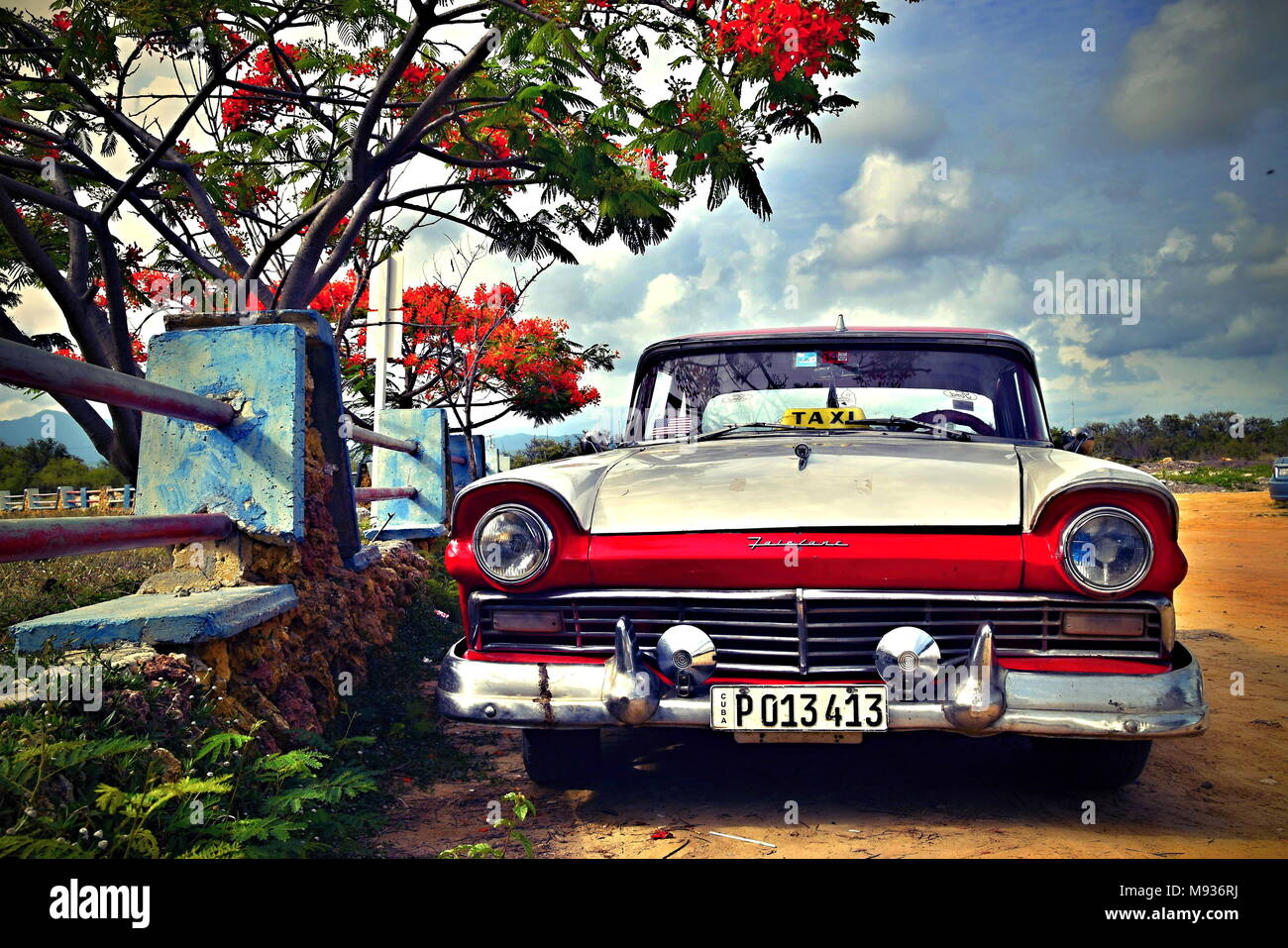 Cuba, Trinidad, classic American car Stock Photo