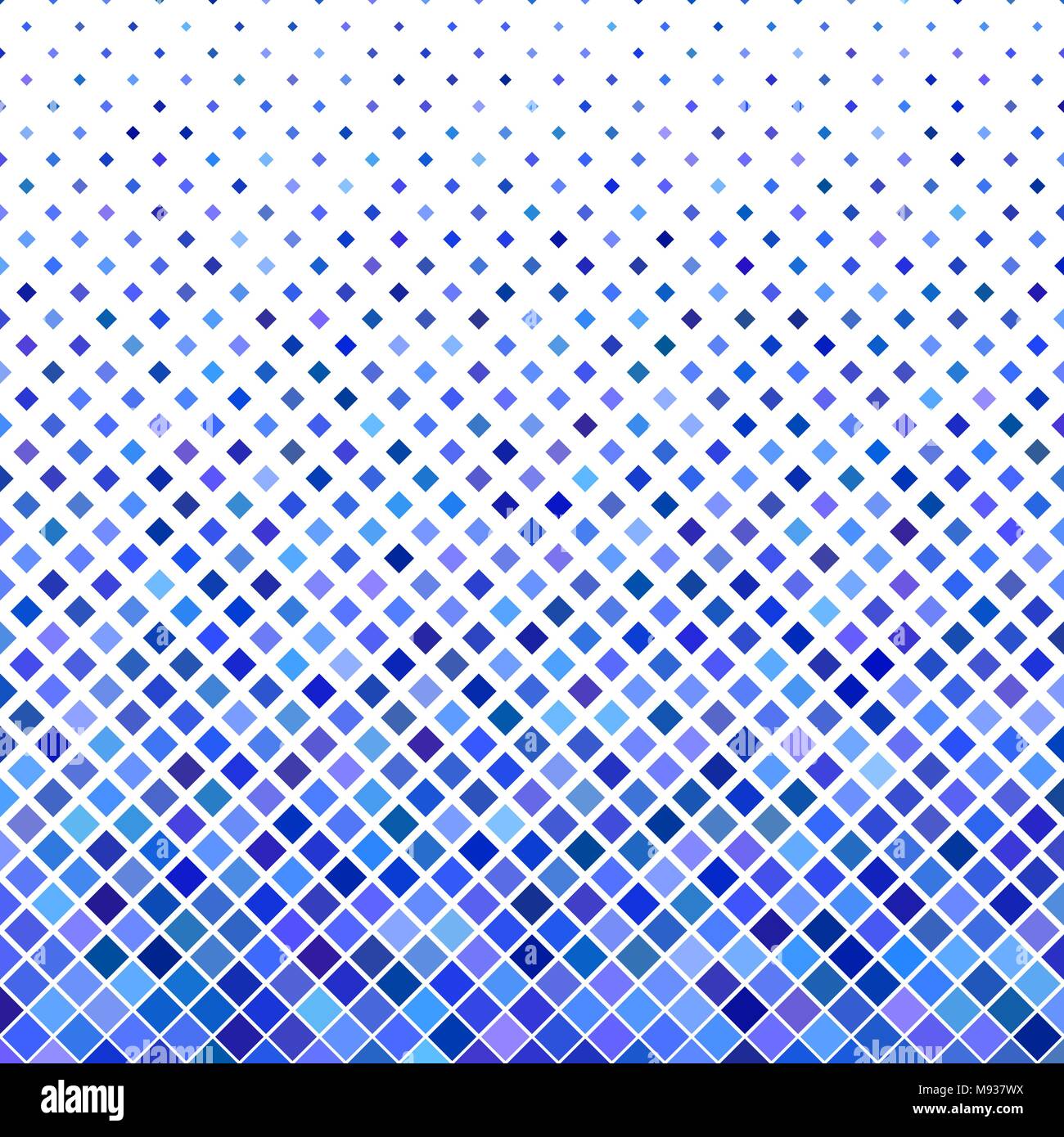 Colored square pattern background - geometric vector illustration from diagonal squares in blue tones Stock Vector