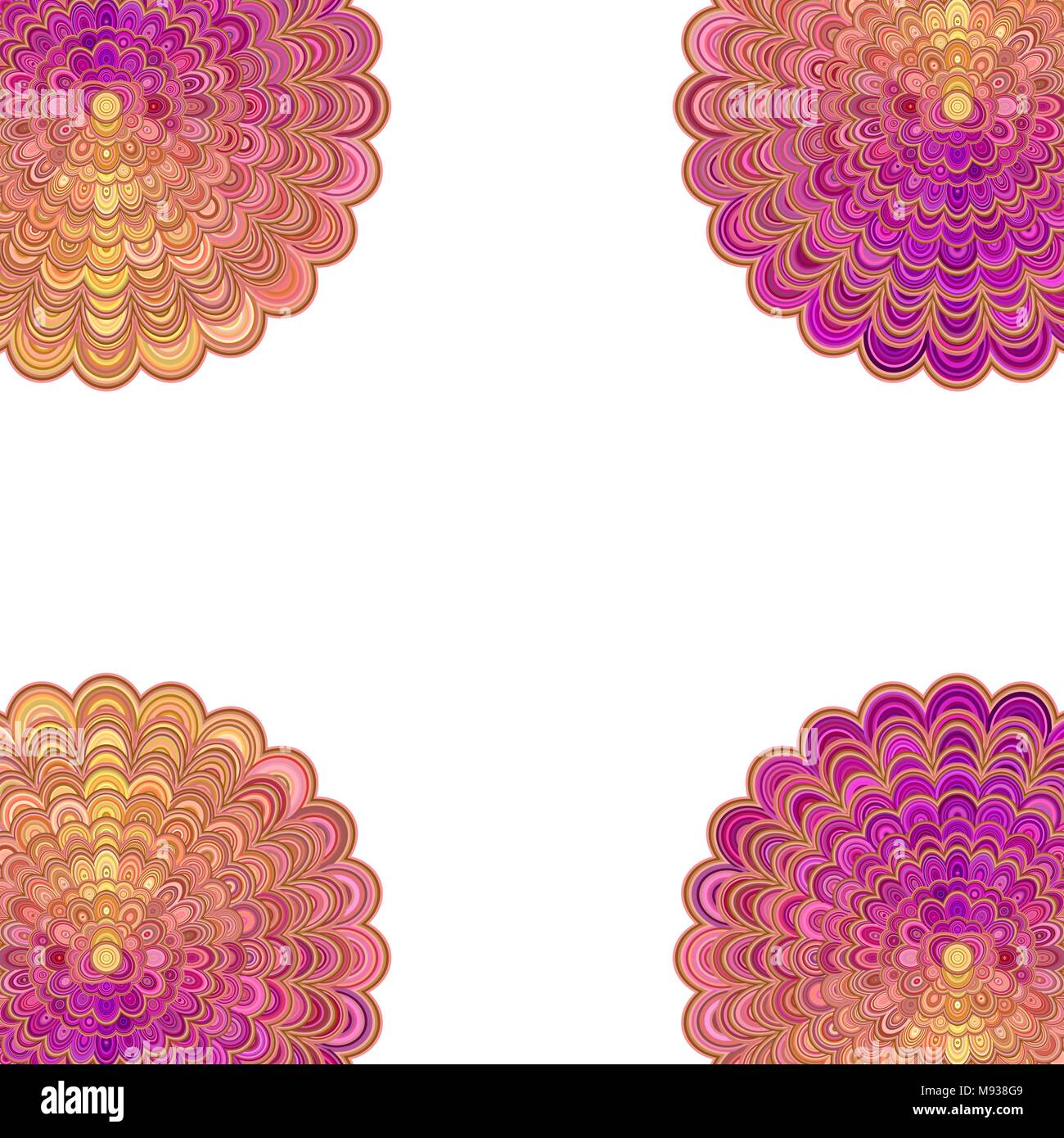 Abstract digital flower mandala art background - vector circular ...