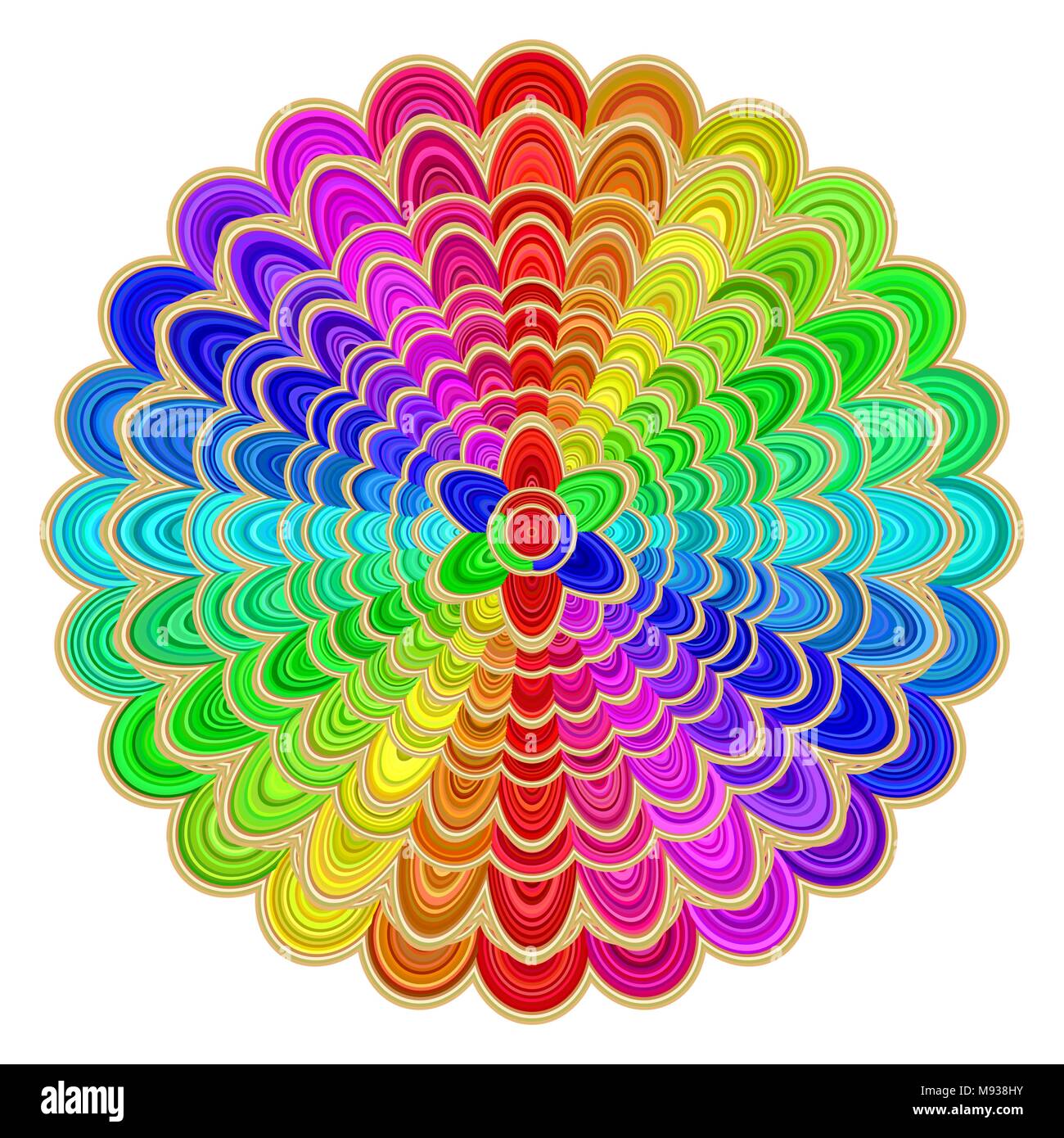Abstract floral mandala ornament design - circular vector love concept ...