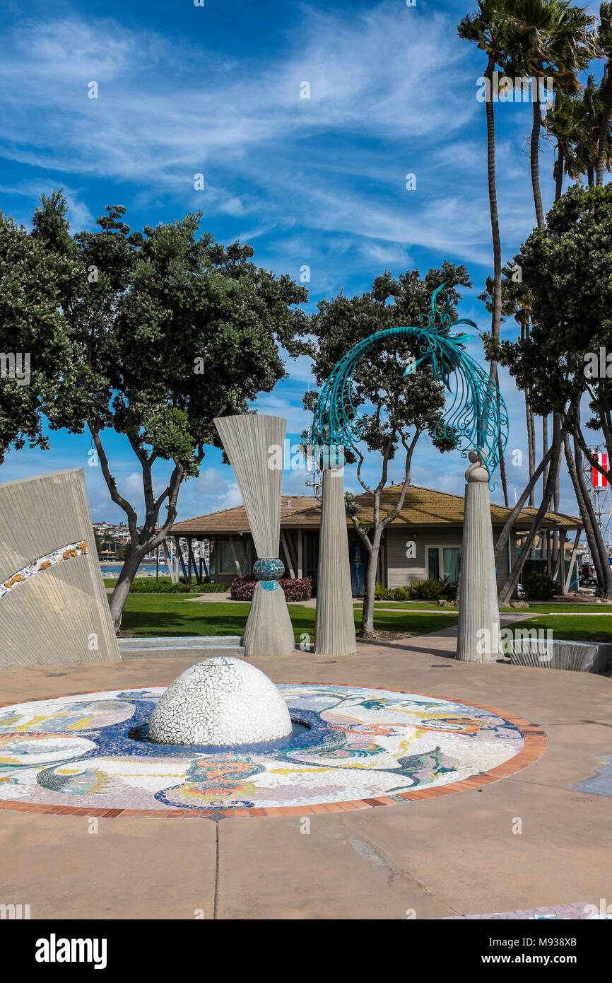 SAN DIEGO, CALIFORNIA, USA - Pearl of the Pacific public art work located at Shelter Island and created by artist James Hubbell. Stock Photo