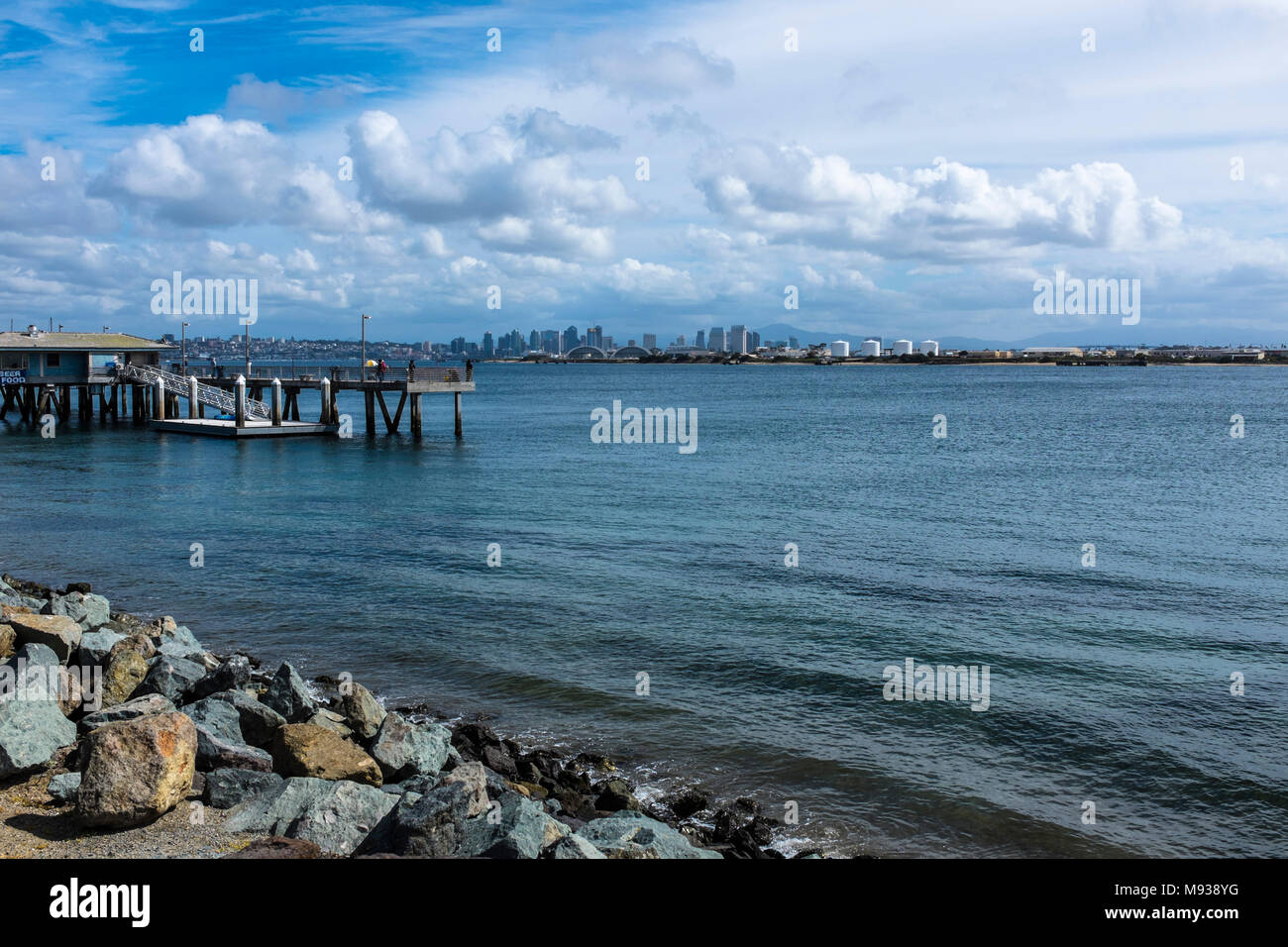 SAN DIEGO, CALIFORNIA, USA - View from Shelter Island across San Diego Bay. Stock Photo