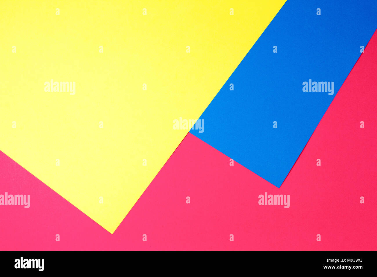 Colorful papers geometry flat composition background Stock Photo
