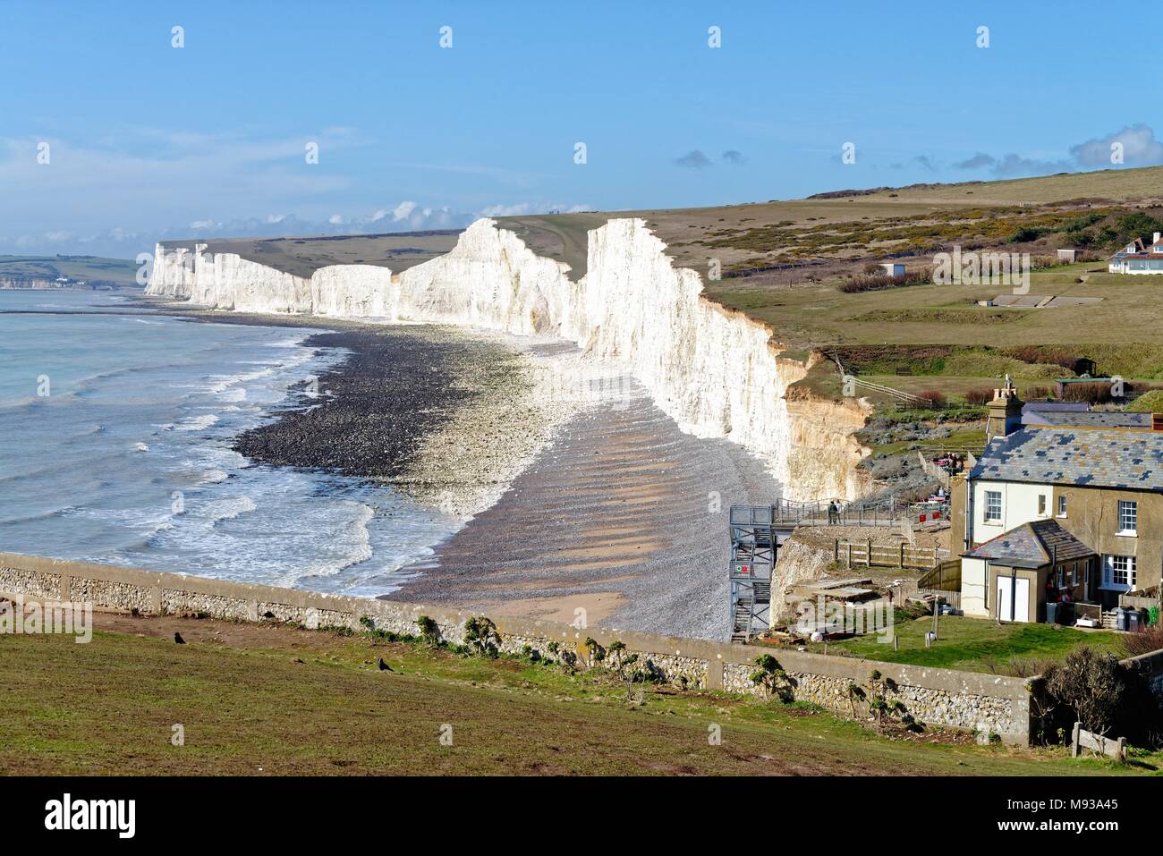 The Seven Sisters chalk cliffs at Birling Gap, South Downs National