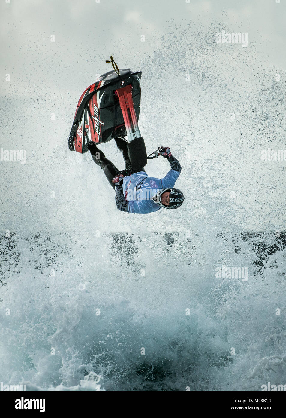 Jet Ski World Championship competitor somersaulting Stock Photo