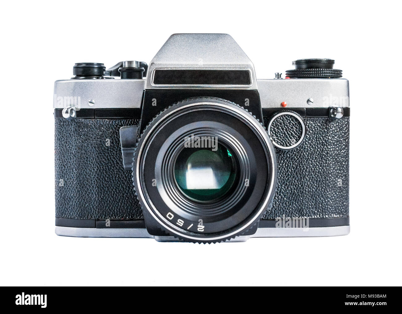 Retro film photo camera isolated on white background Stock Photo - Alamy