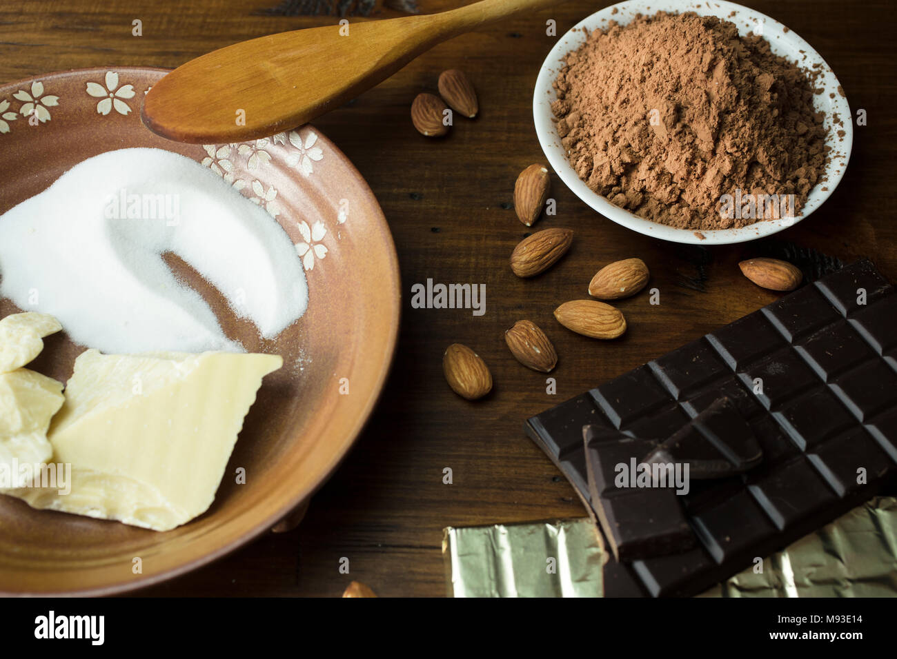 Preparation of dark chocolate bars made from scratch using cacao butter