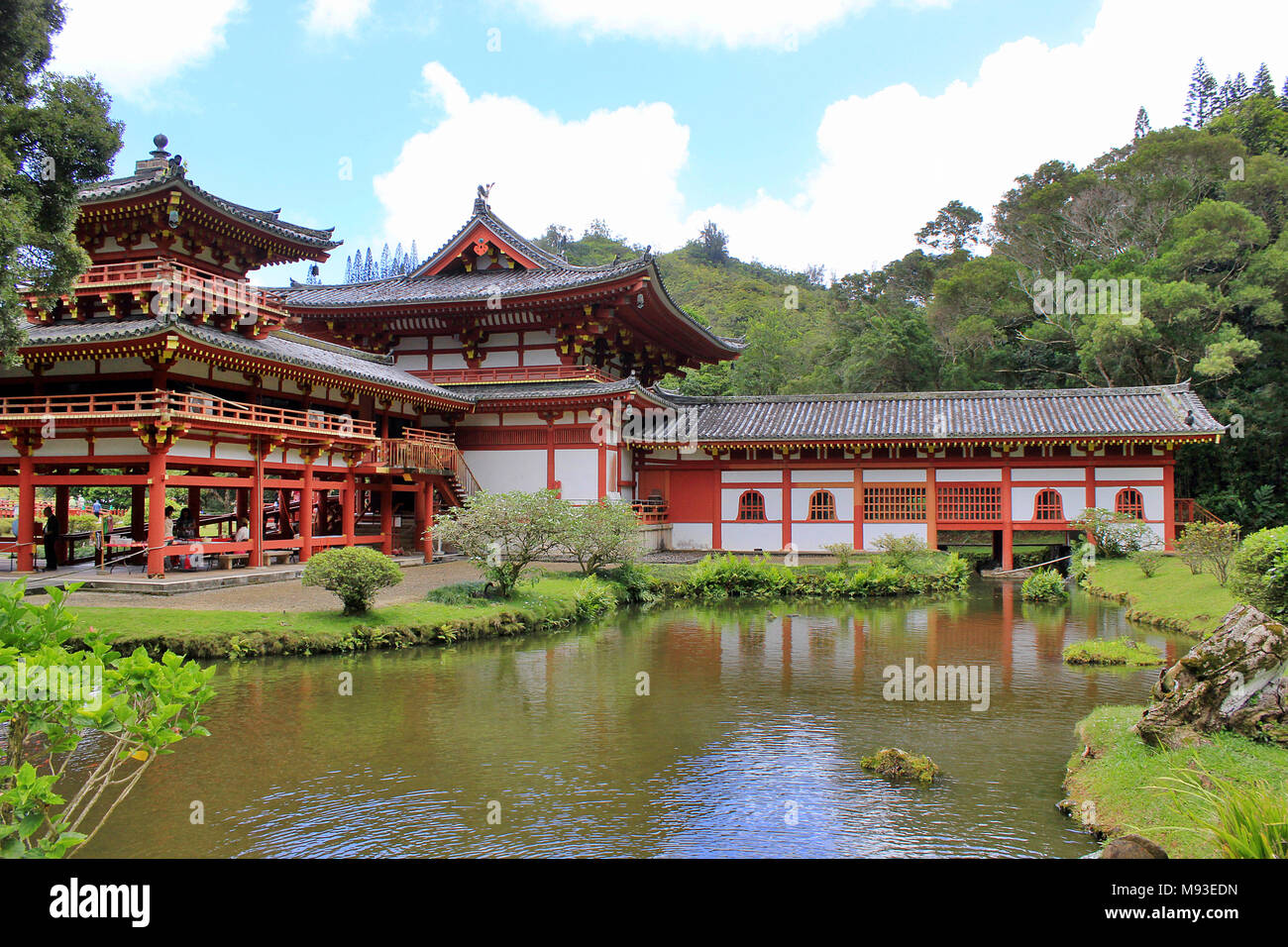 The Byodo in Temple near Kaneohe on the Island of Oahu, in Hawaii. Stock Photo