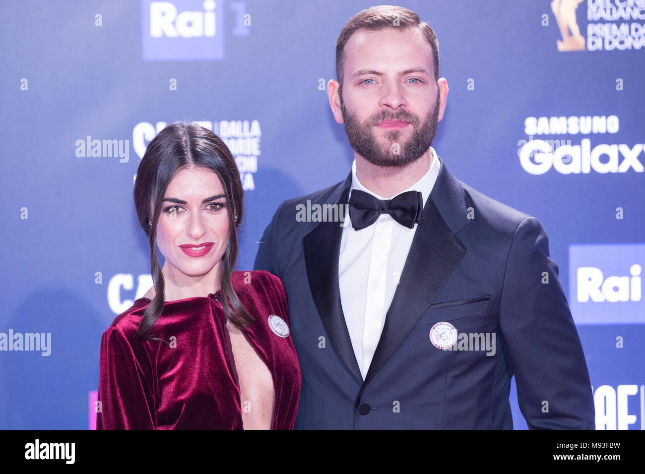 Rome, Italy. 21st Mar, 2018. Alessandro Borghi and Roberta Pitrone Red