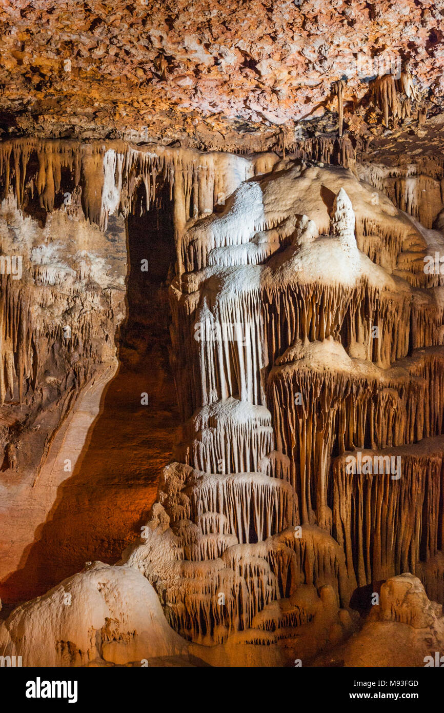Blanchard Springs Caverns near Mountain View, Arkansas, is administered by the US Forest Service. Stock Photo
