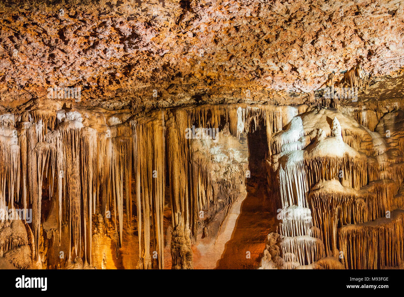 Blanchard Springs Caverns near Mountain View, Arkansas, is administered by the US Forest Service. Stock Photo