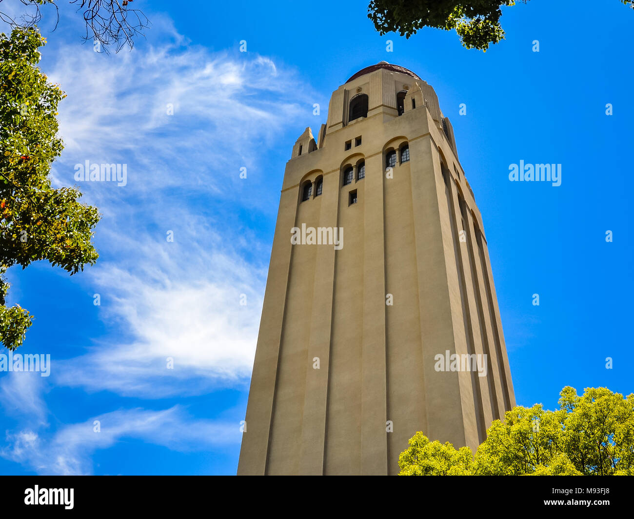 Hoover Tower - Stanford University Campus, Palo Alto, California Stock Photo