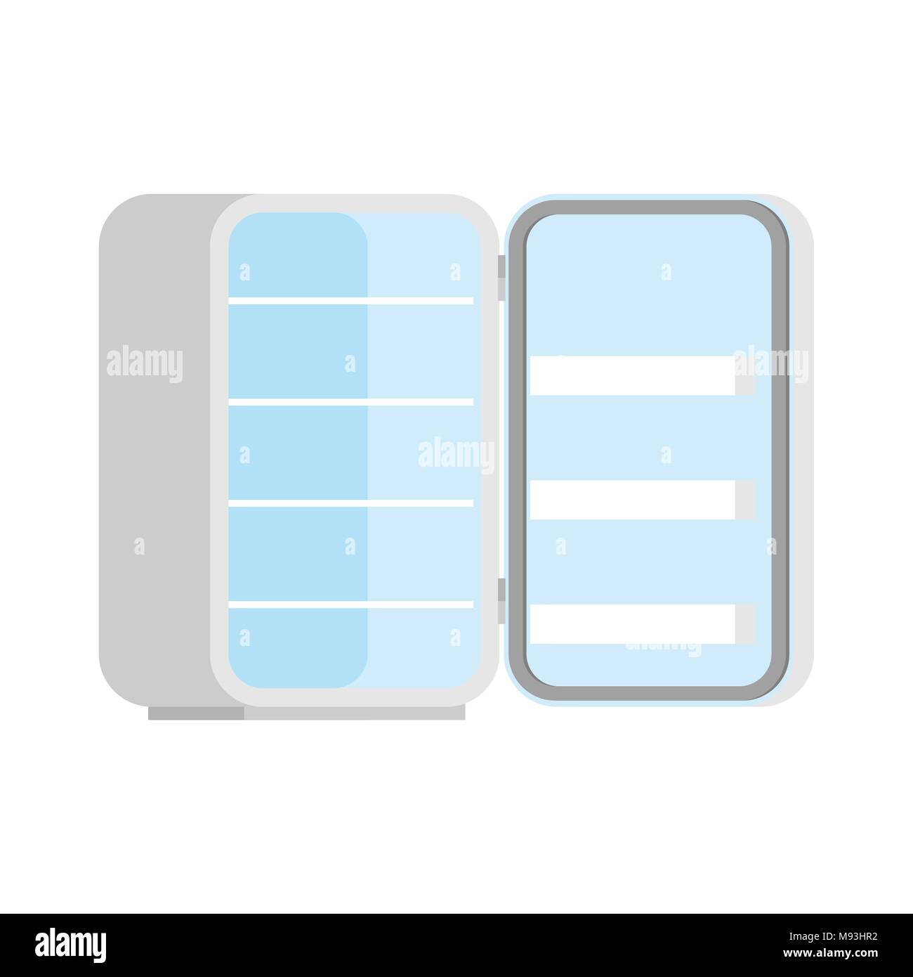 fridge Open blank isolated. Refrigerator Vector illustration Stock Vector