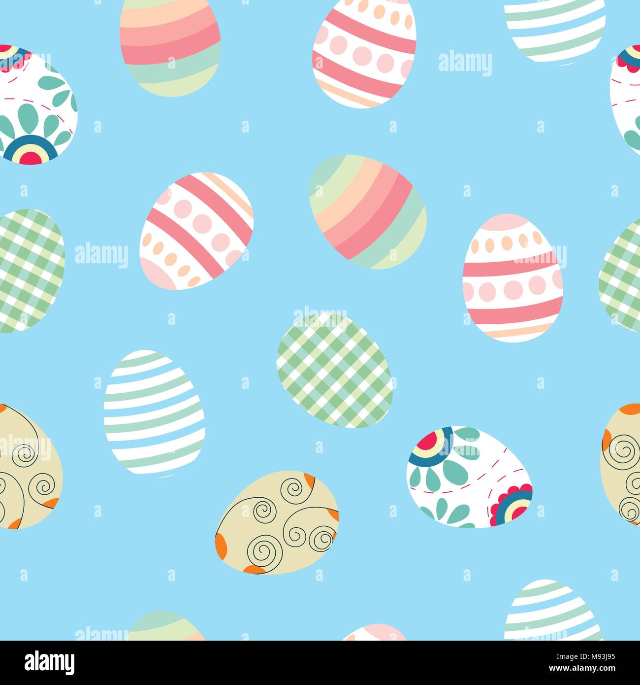 Cute Easter eggs seamless pattern background. Vector illustration EPS10 ...