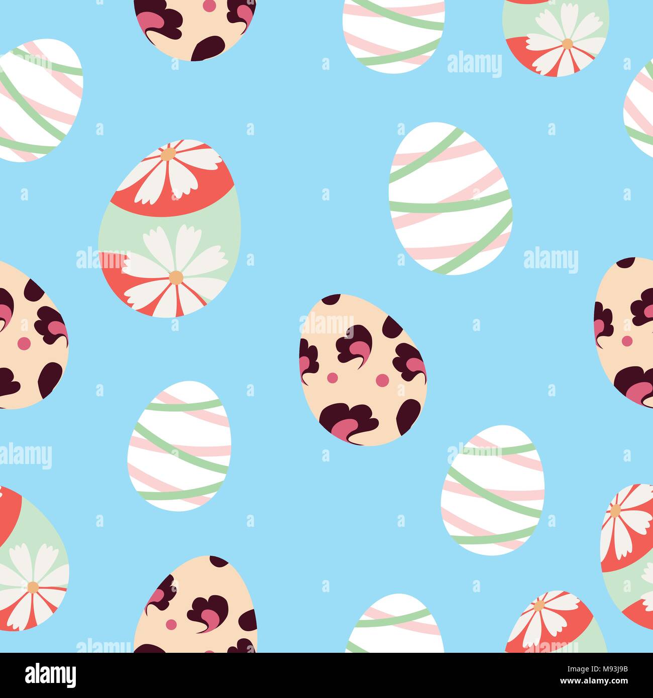 Cute Easter eggs seamless pattern background. Vector illustration EPS10 ...