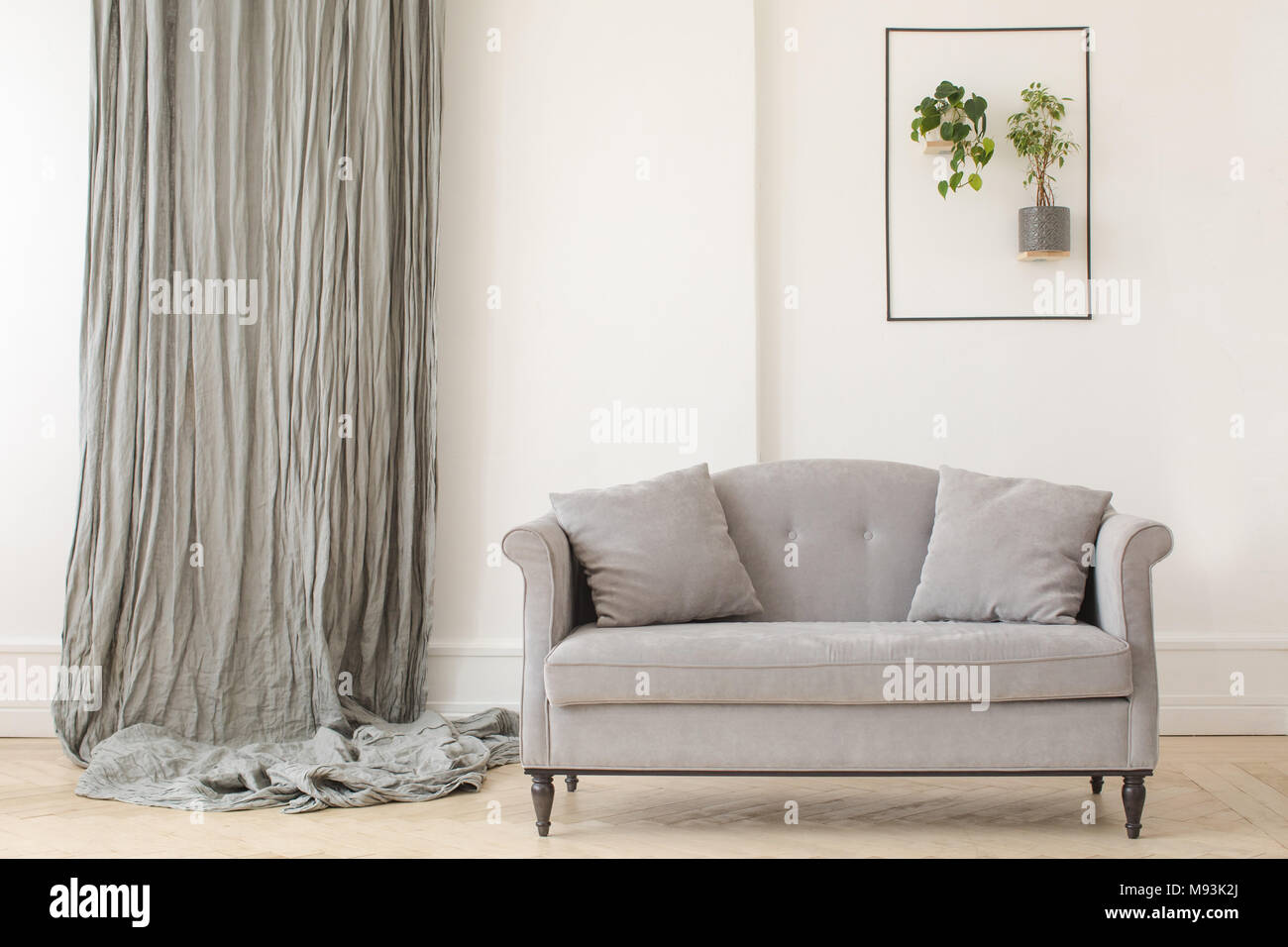 Minimalist elegant interior of living room Stock Photo
