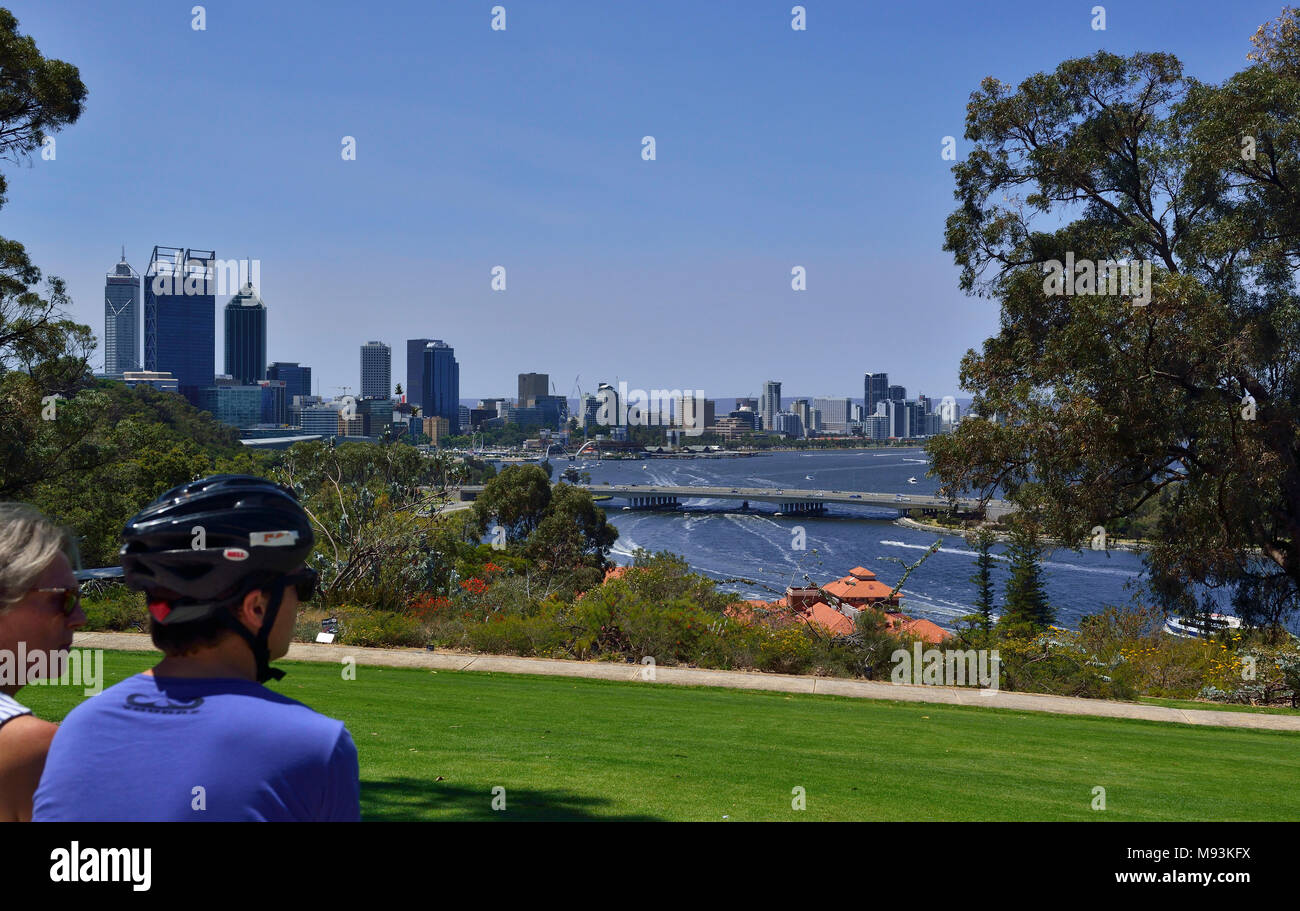 Over looking the vibrant city of Perth and the Swan river from Kings