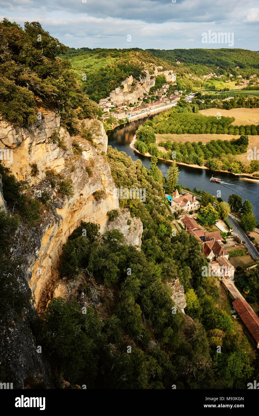 A View Of La Roque Gageac And Limestone Rocks On The River Dordogne In 