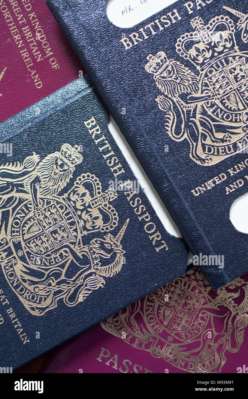 The new UK passport to be issued after Brexit will be made in France, according to the current British manufacturer. The current burgundy passport, in use since 1988, will revert to its original blue and gold colour from October 2019. The boss of UK supplier De La Rue told the BBC that Franco-Dutch firm Gemalto had won the £490m contract. Culture Secretary Matthew Hancock said a final decision had not been made. However, the Home Office said passports did not have to be made in the UK and some blank covers were already made overseas. Stock Photo