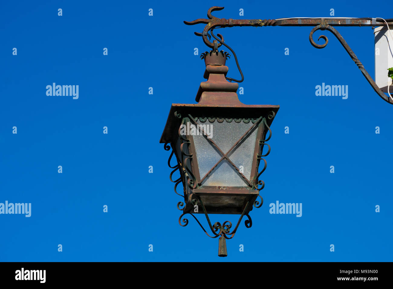 Old street lamp in Obidos, Portugal Stock Photo
