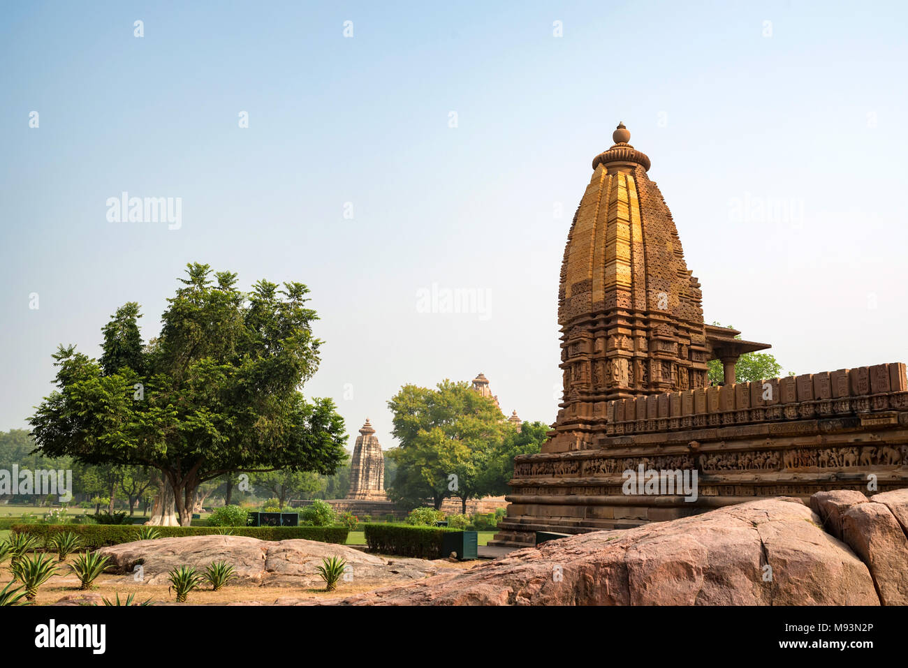 View of Lakshmana Temple in Khajuraho, India Stock Photo