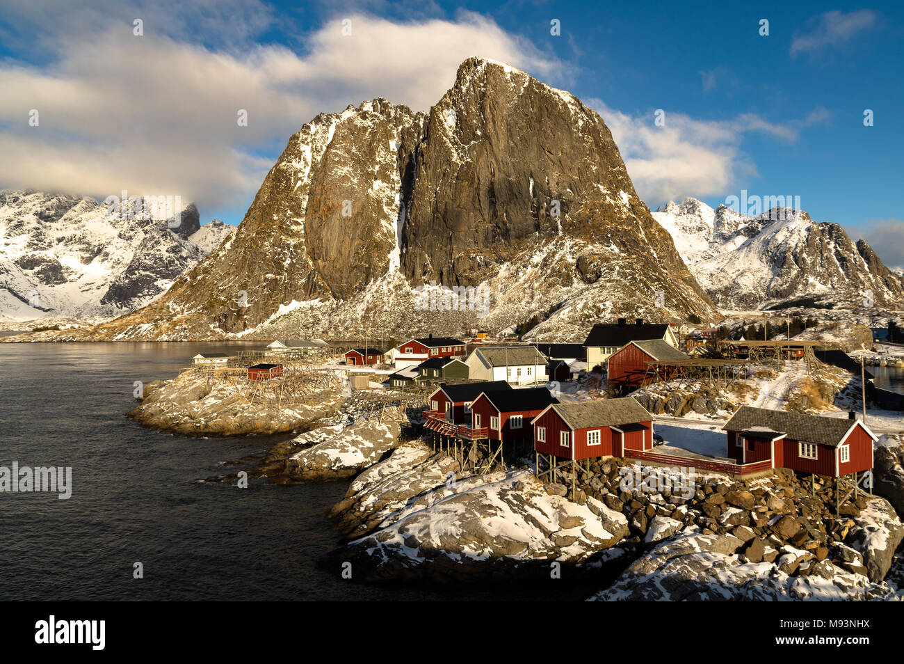 Winterscape of Lofoten Islands in Norway Stock Photo