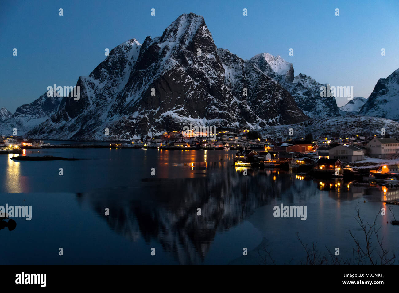 Winterscape of Lofoten Islands in Norway Stock Photo