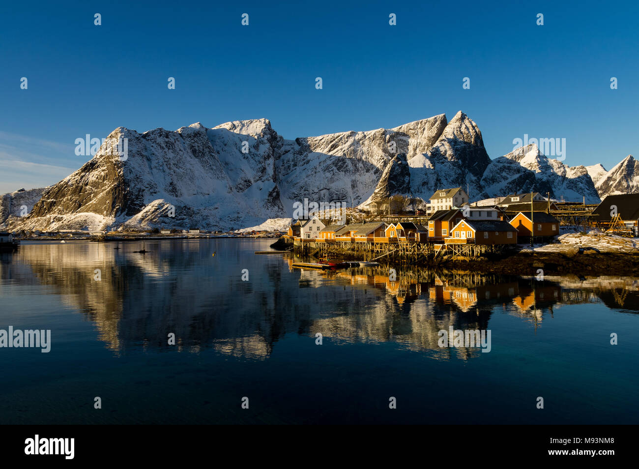 Winterscape of Lofoten Islands in Norway Stock Photo