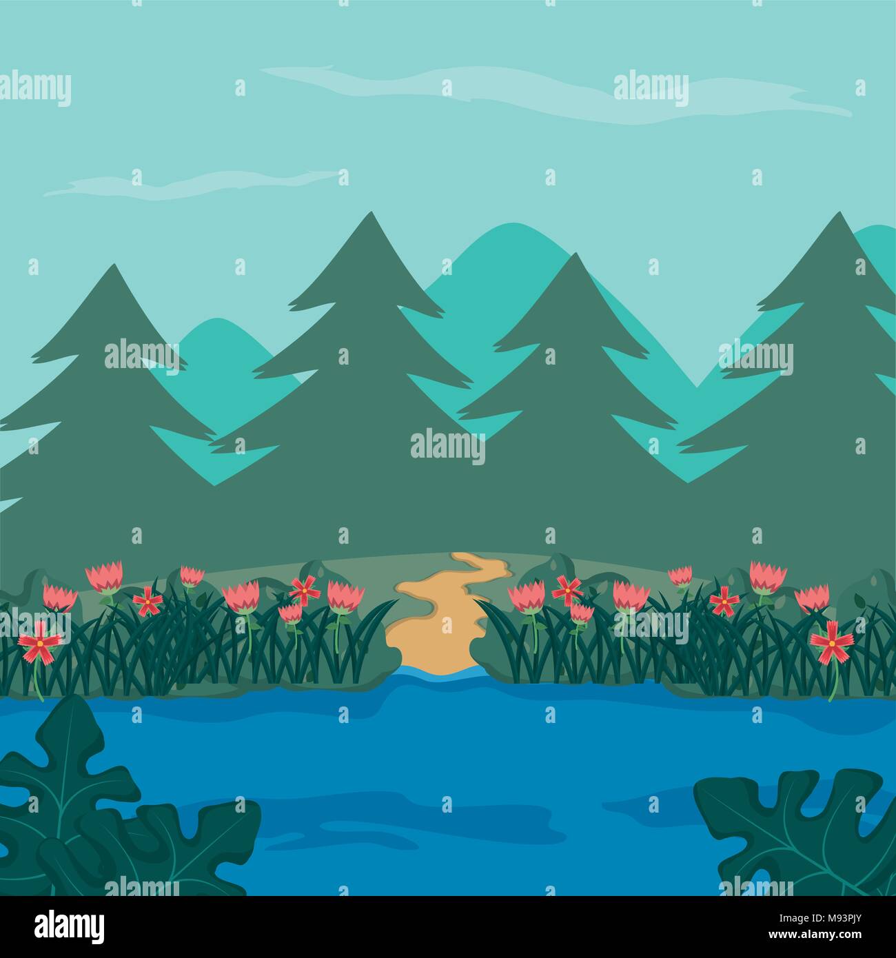 Beautiful forest landscape Stock Vector Image & Art - Alamy