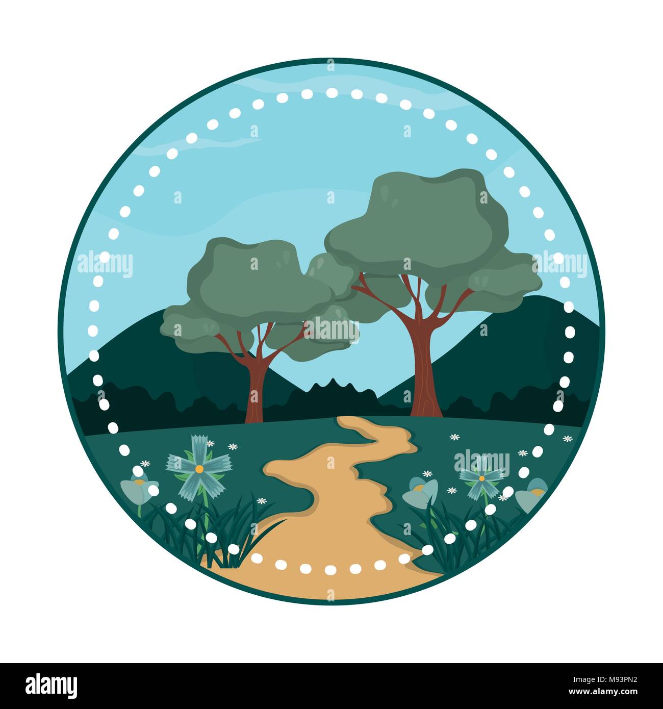 Beautiful forest stamp Stock Vector