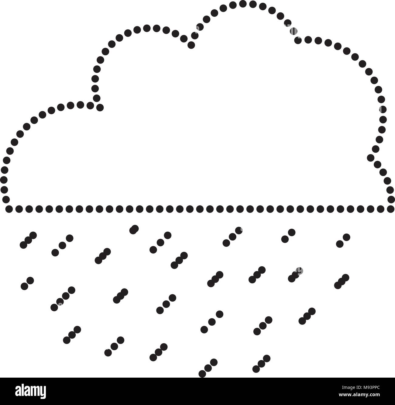 dotted shape cloud with raining cold nature weather Stock Vector Image